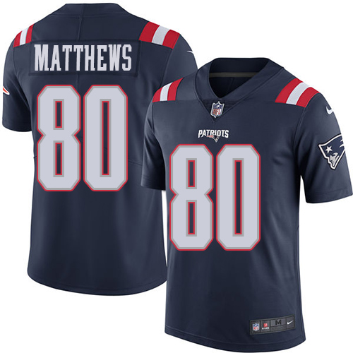 Nike Patriots #80 Jordan Matthews Navy Blue Men's Stitched NFL Limited Rush Jersey